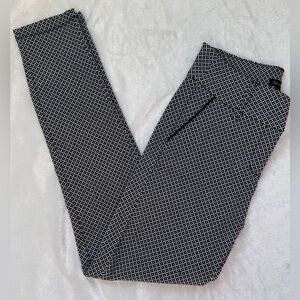 Black and White Patterned Dress Pants